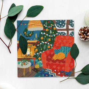 DIY 보석십자수 액자형캔버스_계절 시리즈 포근한 우리집_(30X30)