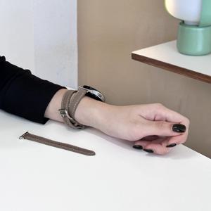 갤럭시워치 모든 기종 호환 애플스킨 사과 비건 레더 가죽스트랩 싱글&더블 2in1세트