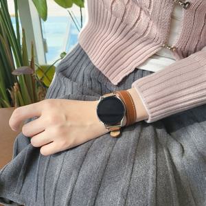 갤럭시워치 모든 기종 호환 옥수수 비건 레더 가죽스트랩 싱글&더블 2in1세트