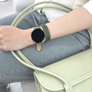 갤럭시워치 모든 기종 호환 선인장 비건 레더 가죽스트랩 싱글&더블 2in1세트