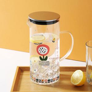 피유코 플라워 내열유리 물병 물통 1300ml