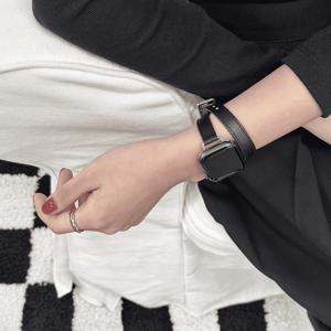 애플워치 모든 기종 호환 한지 비건 레더 가죽스트랩 싱글&더블 2in1세트