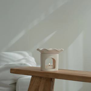 웨이브 도자기 아로마 오일버너 오일램프