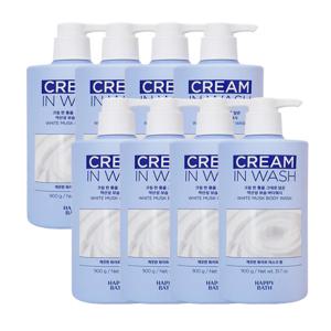 해피바스 크림인 로션 화이트머스크 바디워시 900g x8