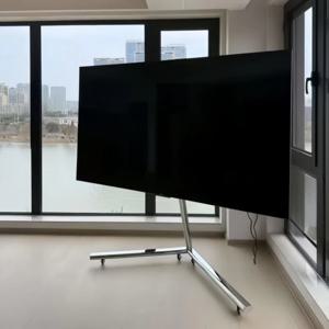 [해외] 이동식 실버프레임 스텐 TV거치대 티비스탠드 65~88인치