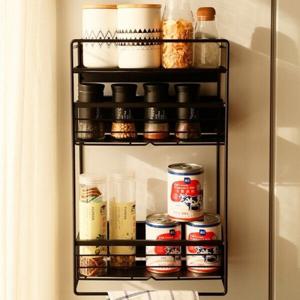 모던 틈새 마그네틱 슬라이딩 2단 수납함 주방 냉장고 자석 정리 선반 정리함