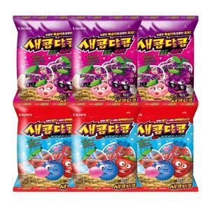 새콤달콤 혼합 200g 6봉 / 포도복숭아 딸기블루베리소다향
