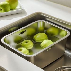 클리어 올스텐 304 물빠짐 사각 설거지통 싱크볼