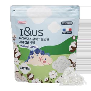 무색소 올인원 세탁 캡슐세제 100개입 1개 초고농축 향균 세탁세제 드럼 일반 겸용 코튼향