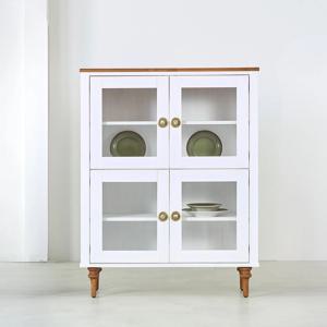 피콜리노 북유럽 원목 보블루 그릇장 장식장(화이트) 방문설치
