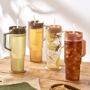 저스트 콜드컵 1200ml 손잡이 빨대 텀블러 플라스틱컵 4color