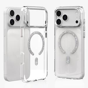 HI 실버큐빅 맥세이프 투명 하드 케이스 아이폰17 프로 맥스 에어