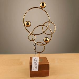 [리퍼] 인도 핸드메이드 데스크장식 고리형 골드 우드 인테리어 오브제 겐드