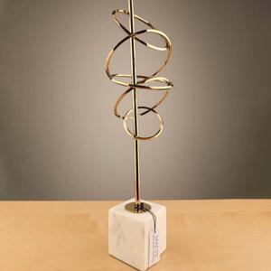 [리퍼] 인도 핸드메이드 데스크장식 고리형 골드 화이트스톤 인테리어 오브제 샨쿠케찰리