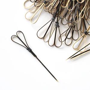 대나무 하트 칵테일픽 블랙 100P ( 도시락 데코픽 예쁜 과일꽂이 크리스마스 생일파티 )