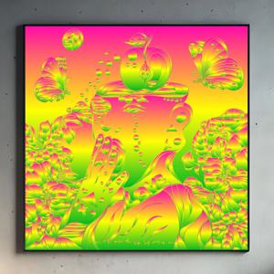 apple tree 사과나무, 폴리진 일러스트 포스터 RGB 아트