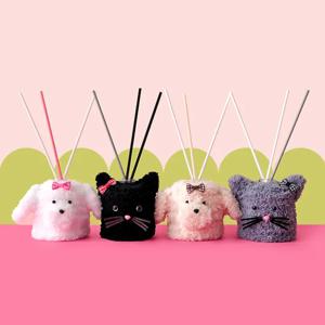 '귀여운 동물 프렌즈' 뽀글뽀글 강아지/고양이 오브제 디퓨저