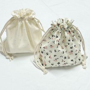 자체제작 데일리 감성 파우치 소품정리 코튼 플라워 스트링 복조리 주머니 화장품 여행 수납