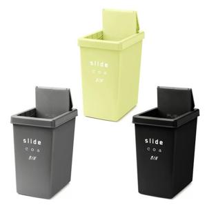 슬라이드 오픈 쓰레기통 주방 욕실 휴지통 중형 분리수거함 18L