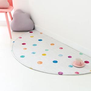먼지없는 워셔블 사계절 방수 도트 반원러그 R145