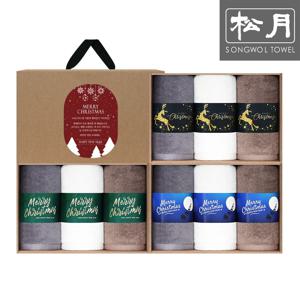 오슬로 30수 호텔수건 150g 크리스마스 띠지 3매 크라프트 선물세트