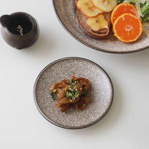 재팬 아라이시 원형접시 13cm 브라운 모던 그릇 재팬