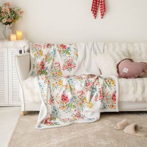 윈터 플로럴 블랭킷