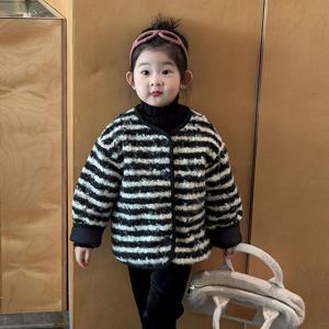 스트라이프 뽀글이 자켓 R15762