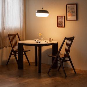 리브 원목 원형 세라믹 테이블 월넛 2인 4인 1100 식탁