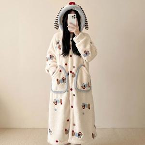 수면 도그도그 포근 귀요미 후드 홈웨어 파자마 잠옷 원피스