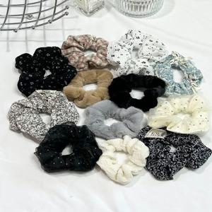 부드러운 촉감의 패브릭 퍼 쉬폰 곱창머리끈 12종 스타일링 포인트 액세서리