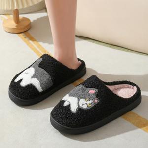 겨울 털 실내화 사무실 실내 슬리퍼 방한 푹신한 뽀글이 귀여운 고양이 슬리퍼