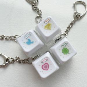 사랑 행운 평화 타자중 LED 키캡 키보드 키링-딸깍이 응원 우정 선물 피젯토이 청축 템