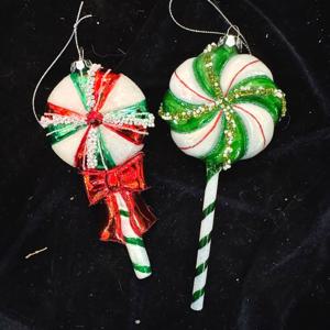 크리스마스 클래식 빈티지 롤리팝 막대사탕 유리 오너먼트 트리 장식 감성 인테리어소품