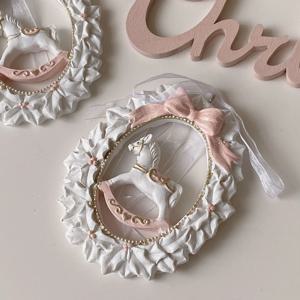 핑크 목마 오너먼트 크리스마스 행잉 소품