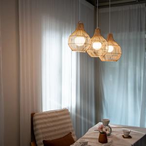 라탄 등갓 발리 핸드메이드 케인 펜던트 커버