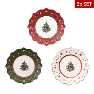 [해외] 토이딜라이트 접시 24cm 3P 세트 레드+화이트+그린