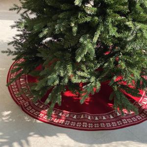패턴 크리스마스 트리 니트 스커트 커버 러그