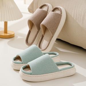 [리퍼] 파스텔 키높이 쿠션 커플 거실화 슬리퍼 3color