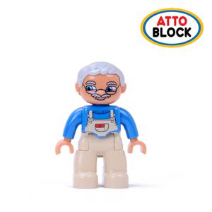 호환 유아블럭 사람피규어 할아버지 (C008wg)