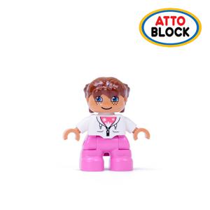 호환 유아블럭 사람피규어 갈색머리소녀 (C002wg)