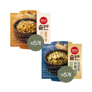 햇반 솥반(꿀약밥 210g x6개+전복내장영양밥 200g x6개)