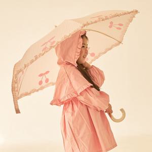 유아 프릴 체리 우산 키즈 핑크 우산