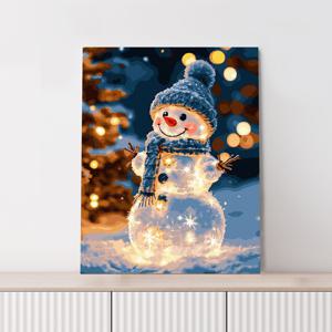 [미니전구 증정] DIY 명화그리기 반짝 눈사람 40x50cm