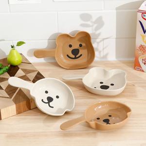 쿼카 멍뭉이 손잡이 앞접시 2종 요거트볼 시리얼볼 디저트 플레이트 접시 그릇