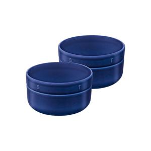 부쏠 스톤웨어 시리얼볼 2p 다크블루 12cm