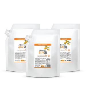 전남 고흥 유자청 유자차 농축액 엑기스 청 음료 베이스 파우치 2kg 3개