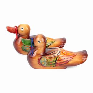 전통 목조각 꽃오리 한쌍 ( 고급 결혼 폐백 원앙 나무장식품 외국인 한국기념품 답례품 )