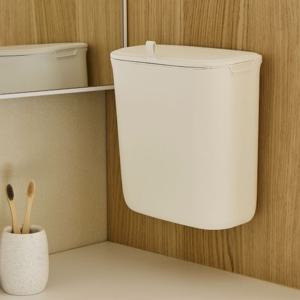 플랫 걸이형 부착형 주방 싱크대 플라스틱 음식물 쓰레기통 휴지통 음쓰통 7L