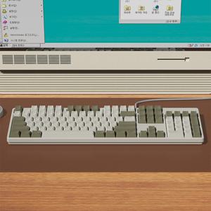 GK204 RAINBOW 게이밍 기계식키보드(레트로) 적축